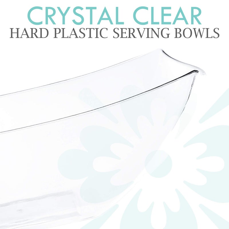 PLASTICPRO Disposable 128 ounce Square Serving Bowls, Party Snack or Salad Bowl, Extra Large Plastic Crystal Clear Pack of 4 - Image 3